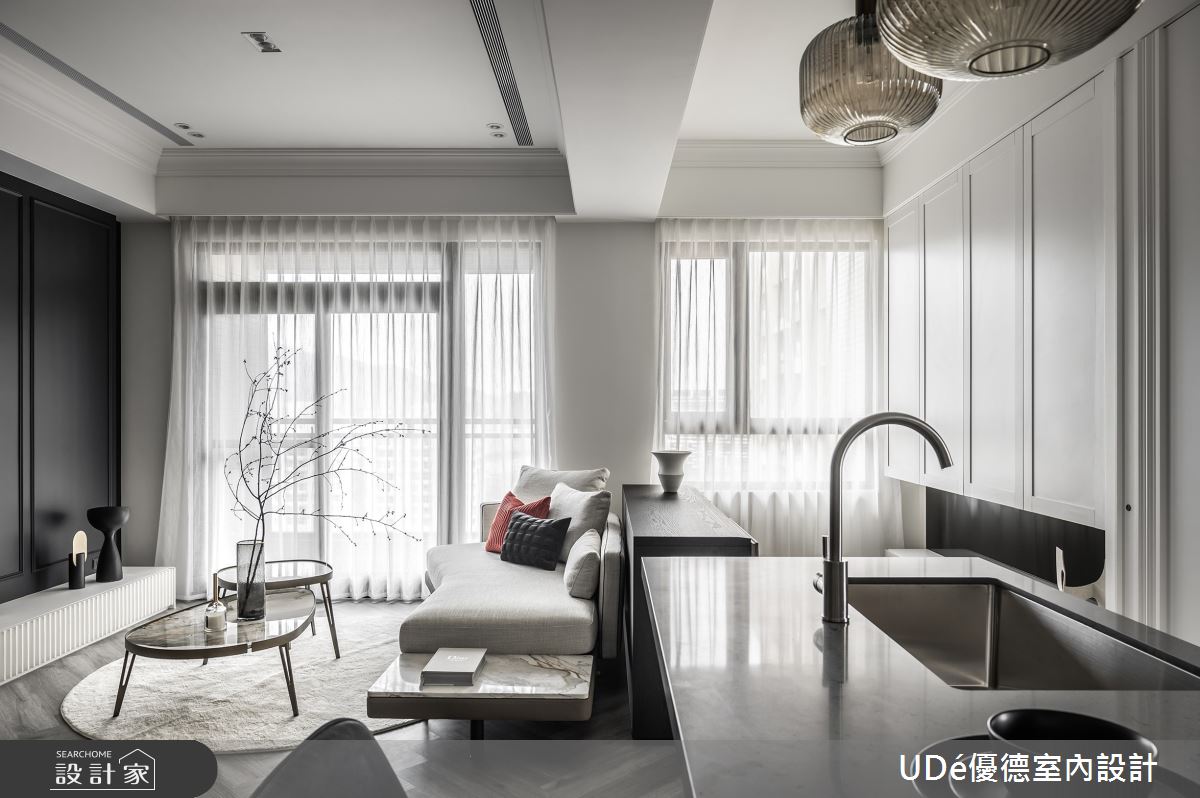 22坪新成屋(5年以下)＿混搭風客廳書房中島案例圖片＿優德室內設計 X 日金空間設計＿優德_鯨【Light House】之11