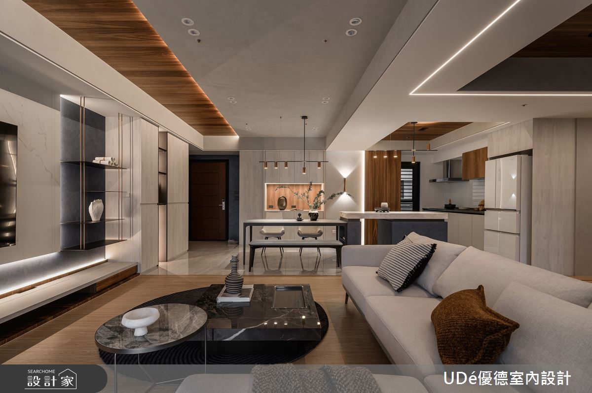 37坪新成屋(5年以下)＿混搭風客廳餐廳廚房中島案例圖片＿優德室內設計 X 日金空間設計＿優德_新生【Newborn】之11