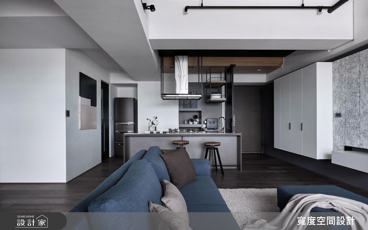 32坪新成屋(5年以下)＿工業風客廳餐廳廚房吧檯案例圖片＿寬度空間設計＿寬度_02之5