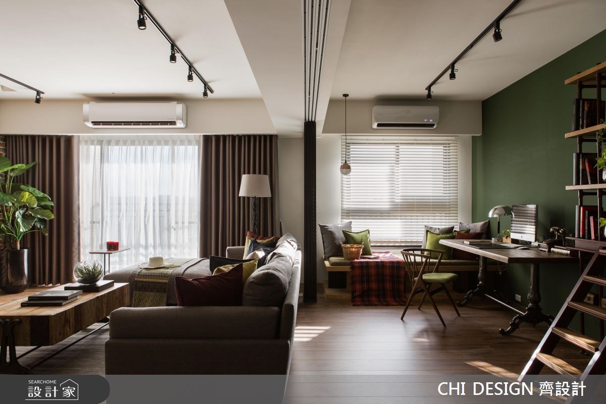 40坪新成屋(5年以下)＿混搭風客廳工作區案例圖片＿CHI DESIGN 齊設計＿CHI DESIGN_RESIDENCE OF HUNG 明日軸之11