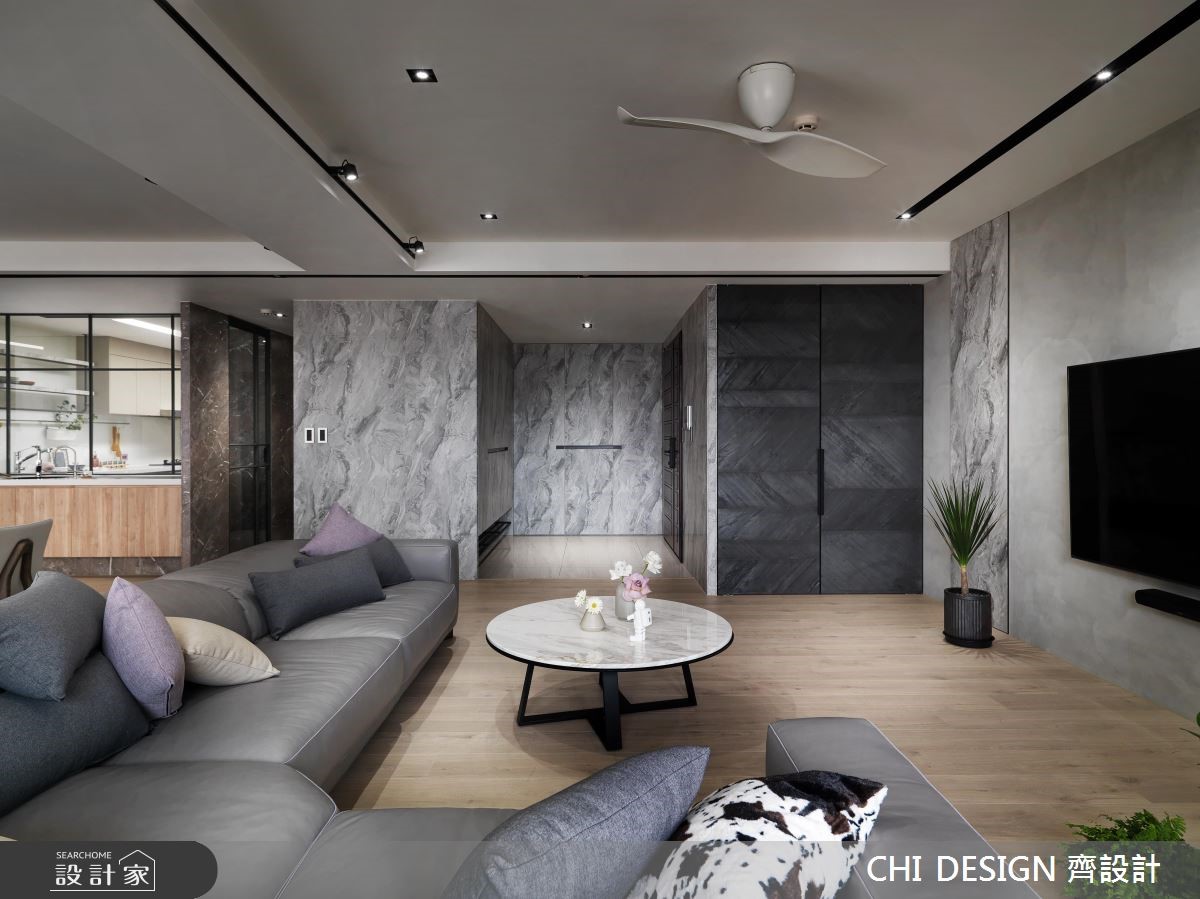 57坪新成屋(5年以下)＿現代風玄關客廳案例圖片＿CHI DESIGN 齊設計＿CHI DESIGN_RESIDENCE OF CHIANG 江宅之5