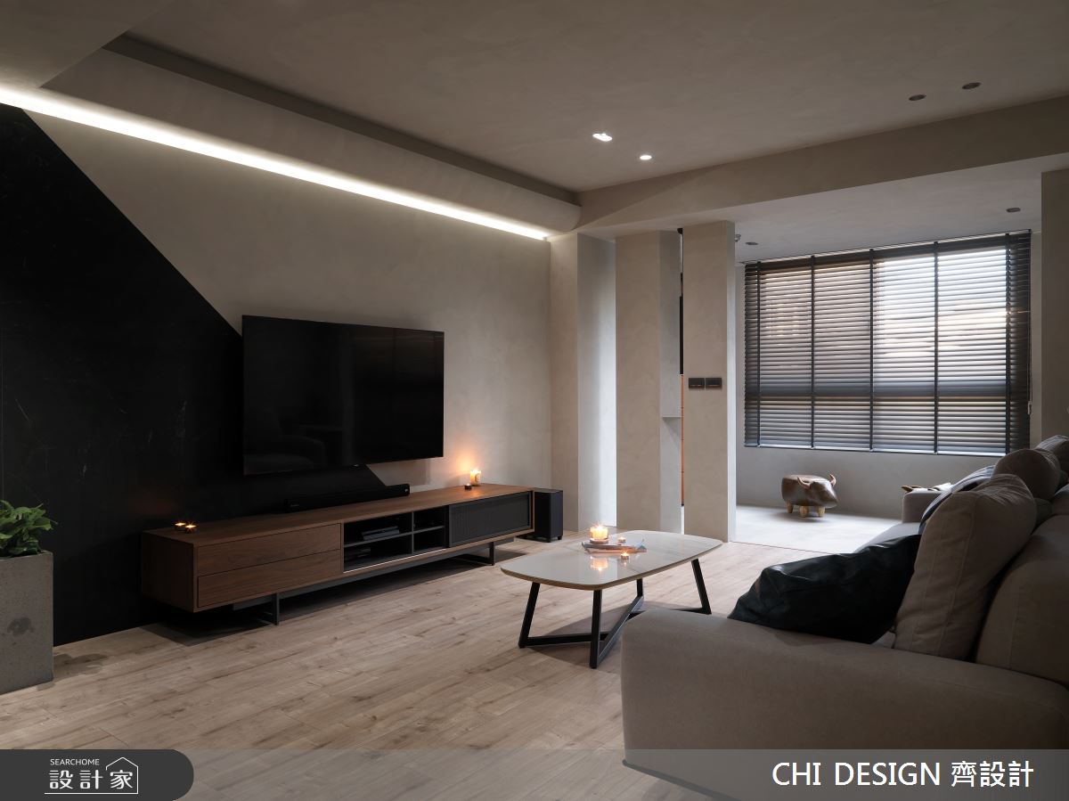 34坪新成屋(5年以下)＿現代風客廳案例圖片＿CHI DESIGN 齊設計＿CHI DESIGN_RESIDENCE OF CHANG 巴黎情歌之3