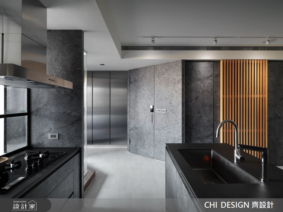 30坪老屋(31~40年)＿現代風廚房中島案例圖片＿CHI DESIGN 齊設計＿CHI DESIGN_THE DAWN OF BALI 峇里晨曦之3