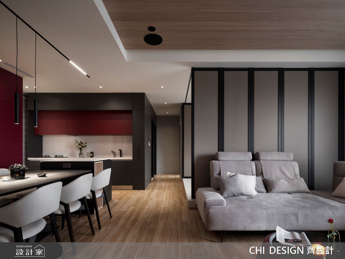 41坪新成屋(5年以下)＿混搭風客廳餐廳案例圖片＿CHI DESIGN 齊設計＿CHI DESIGN_REDWINE 紅酒微醺之5