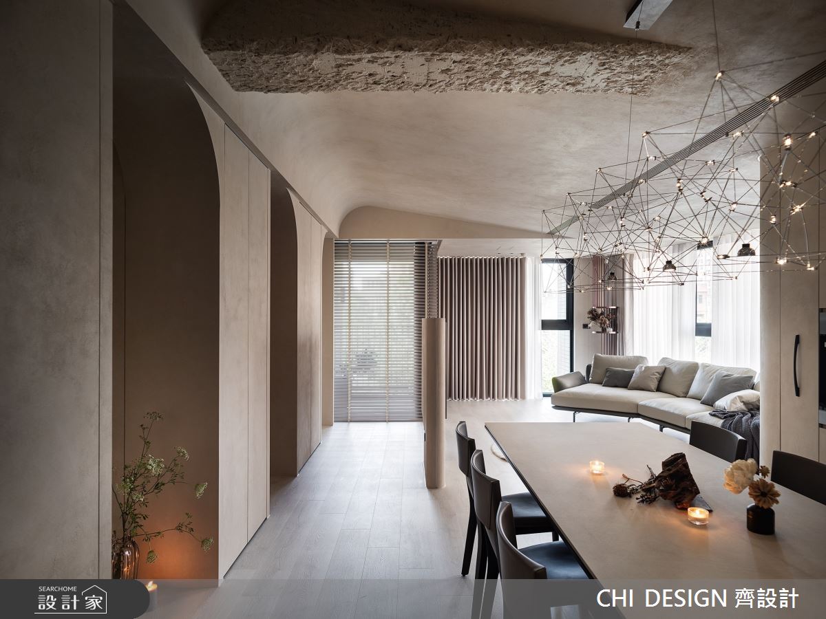 35坪新成屋(5年以下)＿侘寂風客廳餐廳案例圖片＿CHI DESIGN 齊設計＿CHI DESIGN_淬煉之7