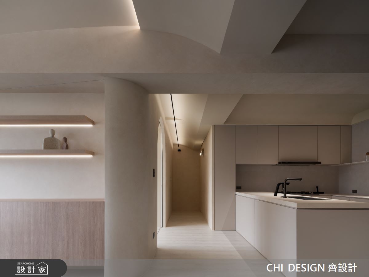 41坪老屋(16~30年)＿侘寂風廚房走廊中島案例圖片＿CHI DESIGN 齊設計＿CHI DESIGN_Redefine之9
