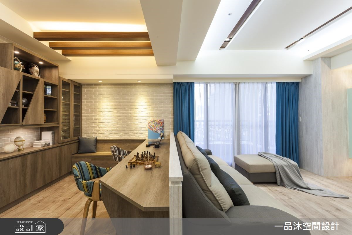 35坪新成屋(5年以下)＿混搭風客廳工作區案例圖片＿一品沐空間設計＿一品沐_02之26