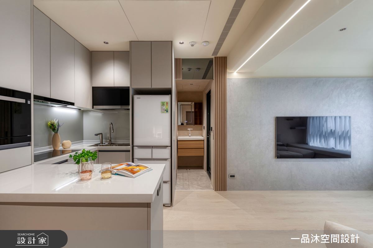 17坪新成屋(5年以下)＿混搭風客廳廚房中島案例圖片＿一品沐空間設計＿一品沐_31之17