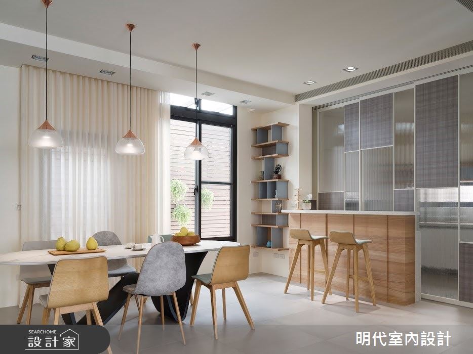 100坪新成屋(5年以下)＿簡約風餐廳廚房吧檯中島案例圖片＿明代室內裝修設計有限公司＿明代_35之15