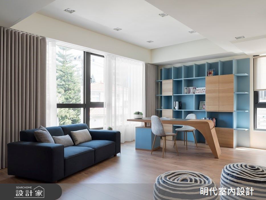 100坪新成屋(5年以下)＿簡約風客廳工作區案例圖片＿明代室內裝修設計有限公司＿明代_35之20