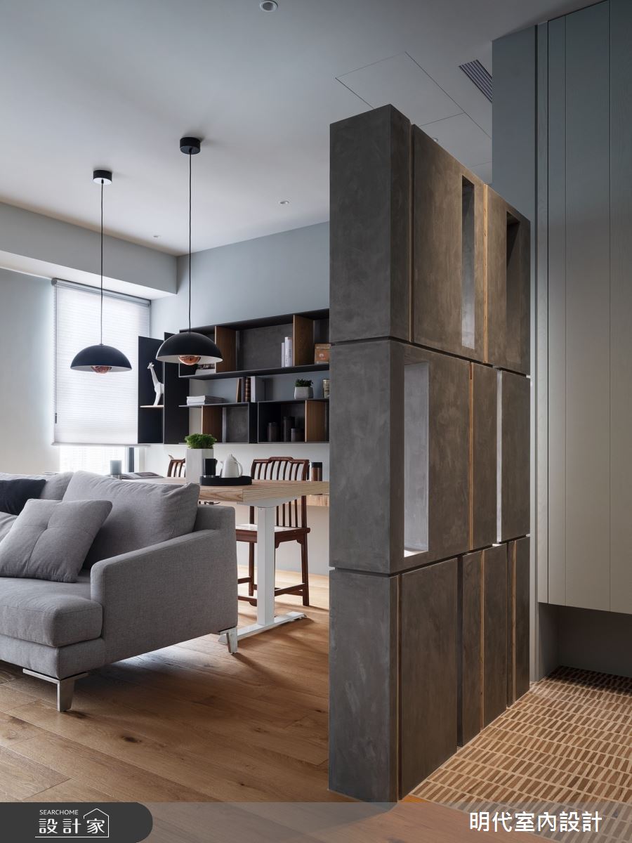 預售屋＿現代風玄關客廳書房工作區案例圖片＿明代室內裝修設計有限公司＿明代_42之3