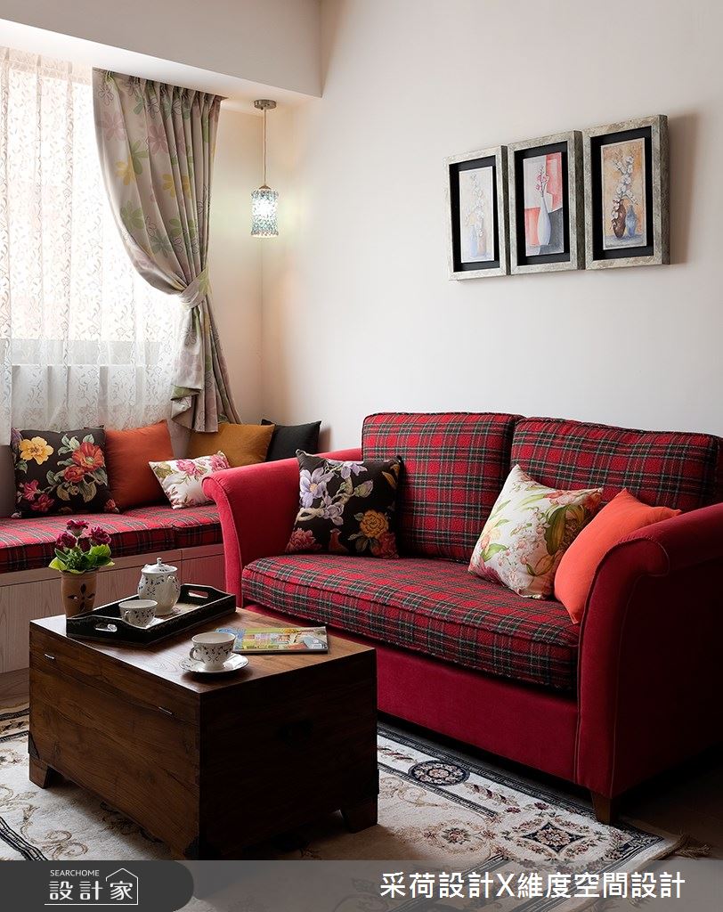 18坪新成屋(5年以下)＿鄉村風客廳臥榻案例圖片＿采荷設計X維度空間設計＿采荷X維度_04之5