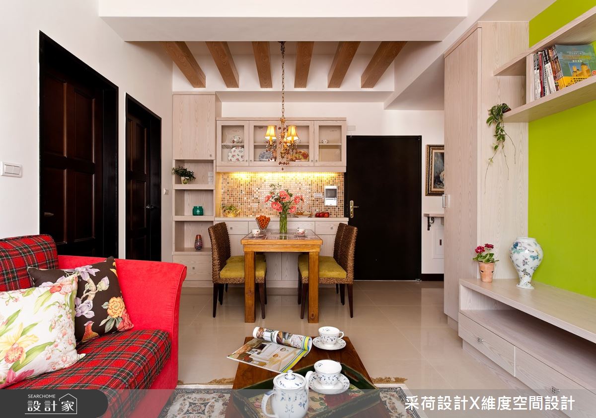 18坪新成屋(5年以下)＿鄉村風客廳餐廳案例圖片＿采荷設計X維度空間設計＿采荷X維度_04之6
