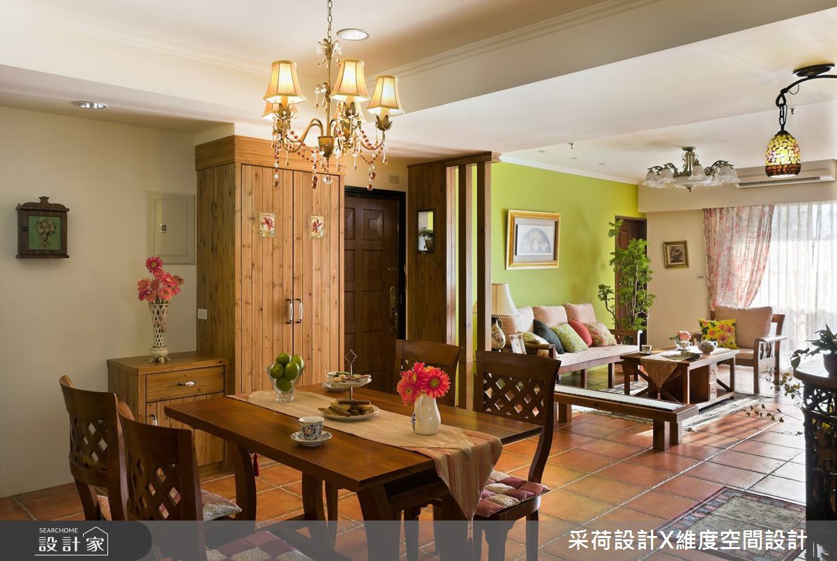 45坪新成屋(5年以下)＿鄉村風玄關客廳餐廳案例圖片＿采荷設計X維度空間設計＿采荷X維度_06之15