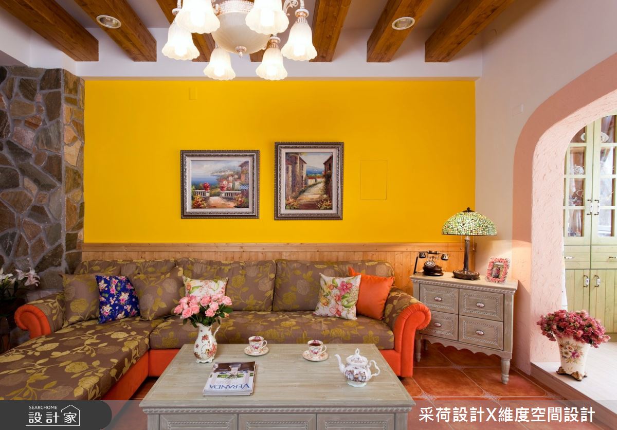 18坪新成屋(5年以下)＿鄉村風客廳案例圖片＿采荷設計X維度空間設計＿采荷X維度_12之3