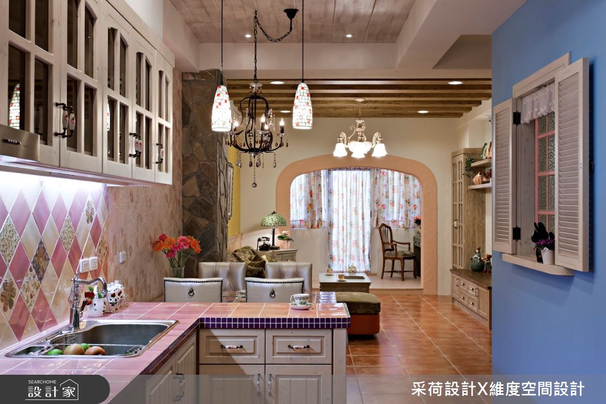 18坪新成屋(5年以下)＿鄉村風餐廳廚房案例圖片＿采荷設計X維度空間設計＿采荷X維度_12之17