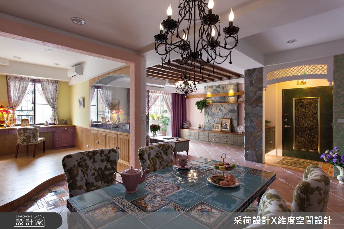 55坪中古屋(5~15年)＿鄉村風玄關客廳餐廳書房多功能室案例圖片＿采荷設計X維度空間設計＿采荷X維度_13之11