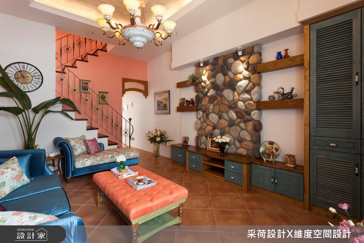 60坪老屋(41~50年)＿鄉村風客廳樓梯案例圖片＿采荷設計X維度空間設計＿采荷X維度_14之3