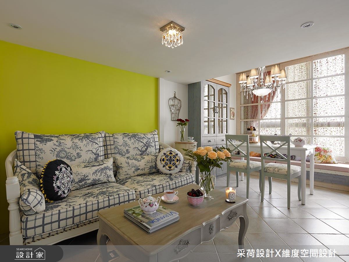 15坪新成屋(5年以下)＿鄉村風客廳餐廳臥榻案例圖片＿采荷設計X維度空間設計＿采荷X維度_15之10