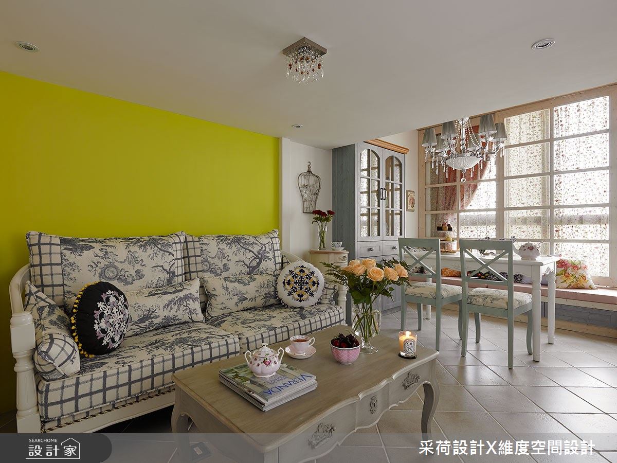 15坪新成屋(5年以下)＿鄉村風客廳餐廳臥榻案例圖片＿采荷設計X維度空間設計＿采荷X維度_15之11