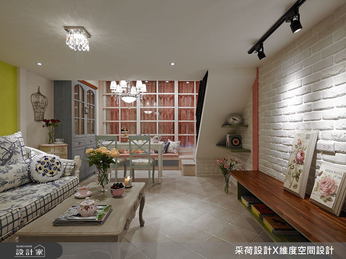 15坪新成屋(5年以下)＿鄉村風客廳餐廳臥榻案例圖片＿采荷設計X維度空間設計＿采荷X維度_15之2