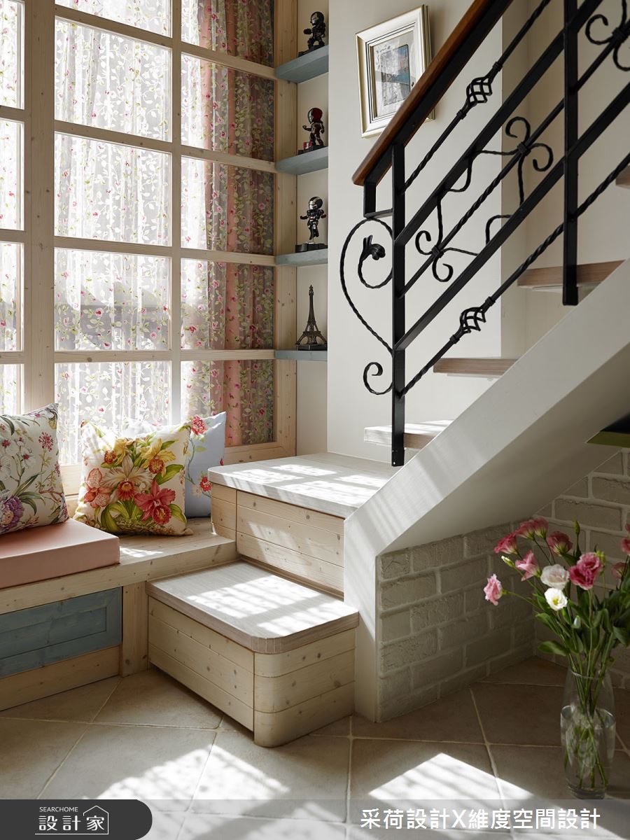 15坪新成屋(5年以下)＿鄉村風樓梯臥榻案例圖片＿采荷設計X維度空間設計＿采荷X維度_15之25