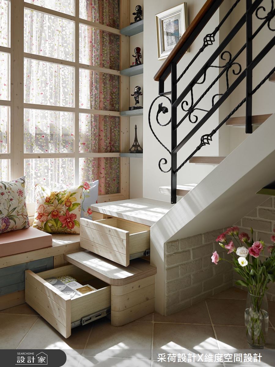 15坪新成屋(5年以下)＿鄉村風樓梯臥榻案例圖片＿采荷設計X維度空間設計＿采荷X維度_15之26