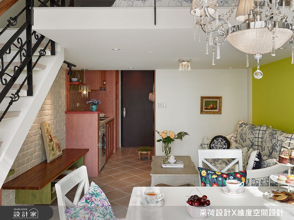 15坪新成屋(5年以下)＿鄉村風玄關客廳餐廳案例圖片＿采荷設計X維度空間設計＿采荷X維度_15之1