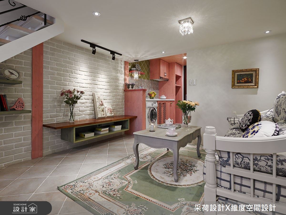 15坪新成屋(5年以下)＿鄉村風客廳案例圖片＿采荷設計X維度空間設計＿采荷X維度_15之5