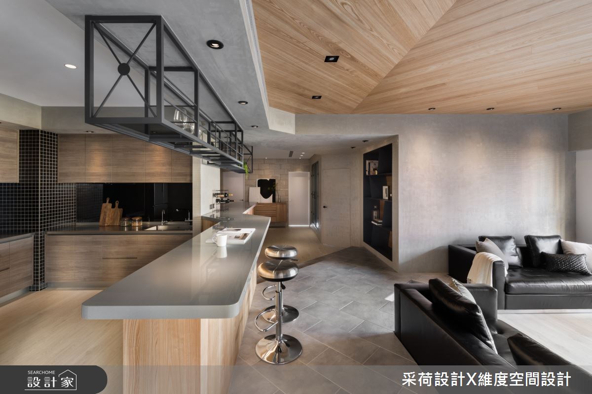 35坪預售屋＿簡約風客廳餐廳廚房吧檯中島案例圖片＿采荷設計X維度空間設計＿采荷X維度_27之11