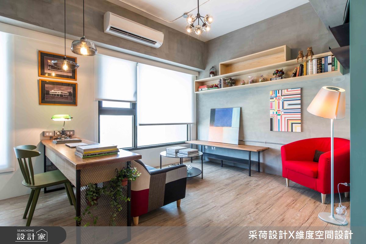 13坪新成屋(5年以下)＿混搭風客廳書房案例圖片＿采荷設計X維度空間設計＿采荷X維度_29之2