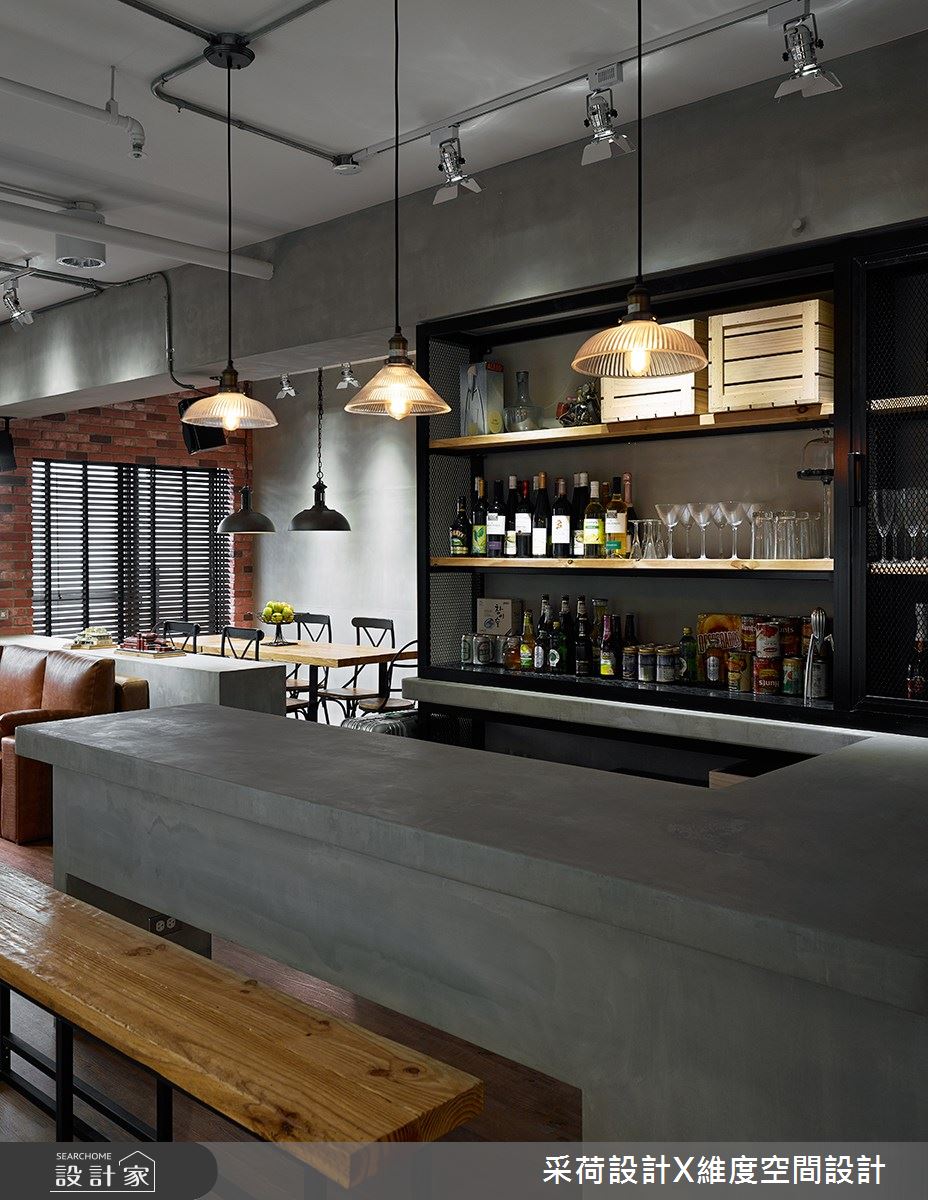 28坪新成屋(5年以下)＿工業風吧檯案例圖片＿采荷設計X維度空間設計＿采荷X維度_25之6