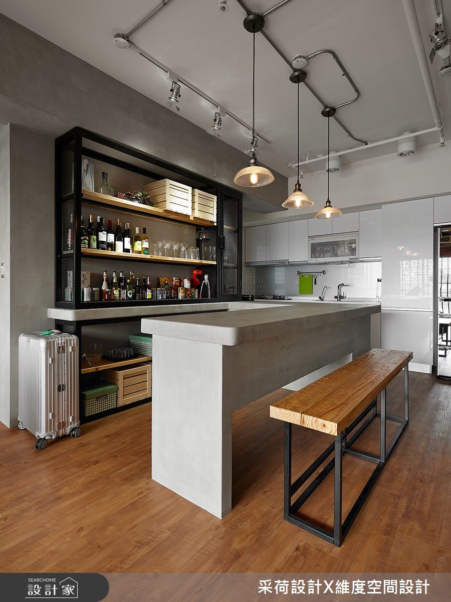 28坪新成屋(5年以下)＿工業風廚房吧檯案例圖片＿采荷設計X維度空間設計＿采荷X維度_25之10