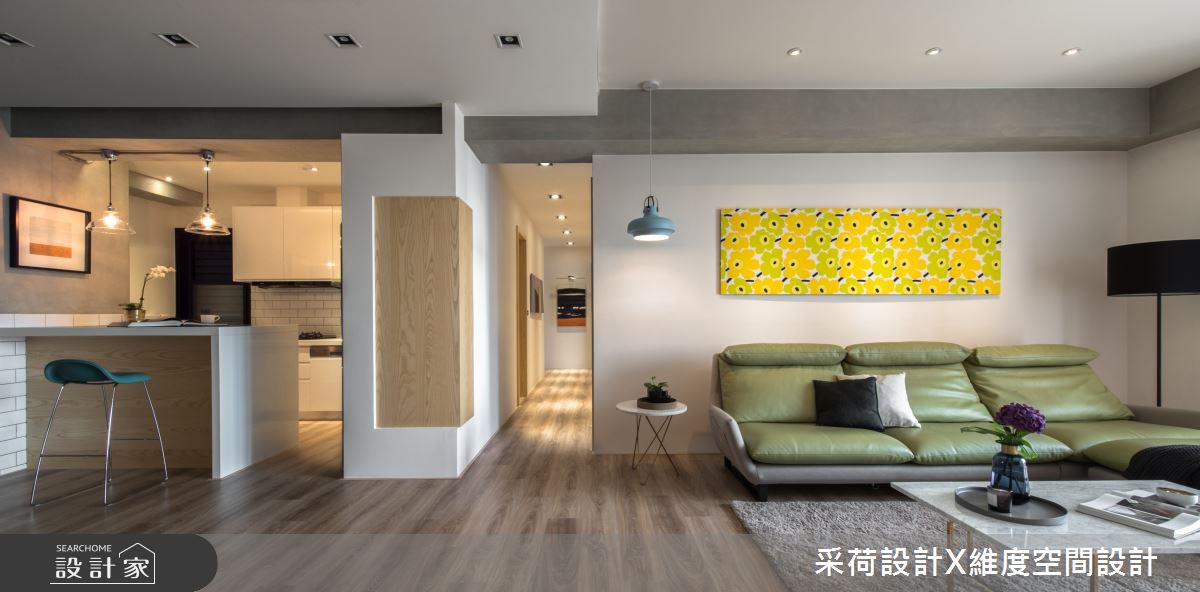 45坪新成屋(5年以下)＿混搭風客廳廚房吧檯走廊中島案例圖片＿采荷設計X維度空間設計＿采荷X維度_24之6