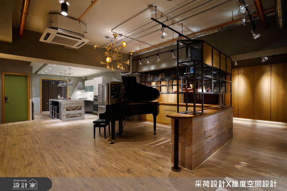 90坪新成屋(5年以下)＿工業風廚房多功能室中島案例圖片＿采荷設計X維度空間設計＿采荷X維度_28之4
