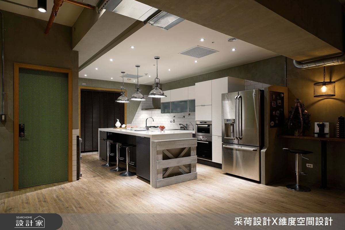 90坪新成屋(5年以下)＿工業風餐廳廚房中島案例圖片＿采荷設計X維度空間設計＿采荷X維度_28之13
