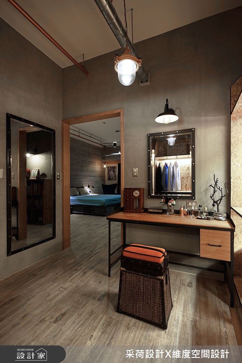 90坪新成屋(5年以下)＿工業風更衣間案例圖片＿采荷設計X維度空間設計＿采荷X維度_28之27