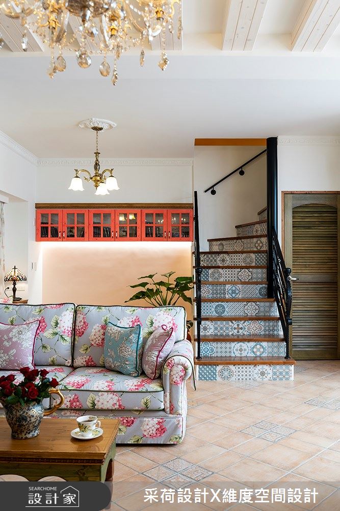 45坪老屋(16~30年)＿鄉村風客廳樓梯案例圖片＿采荷設計X維度空間設計＿采荷X維度_19之7