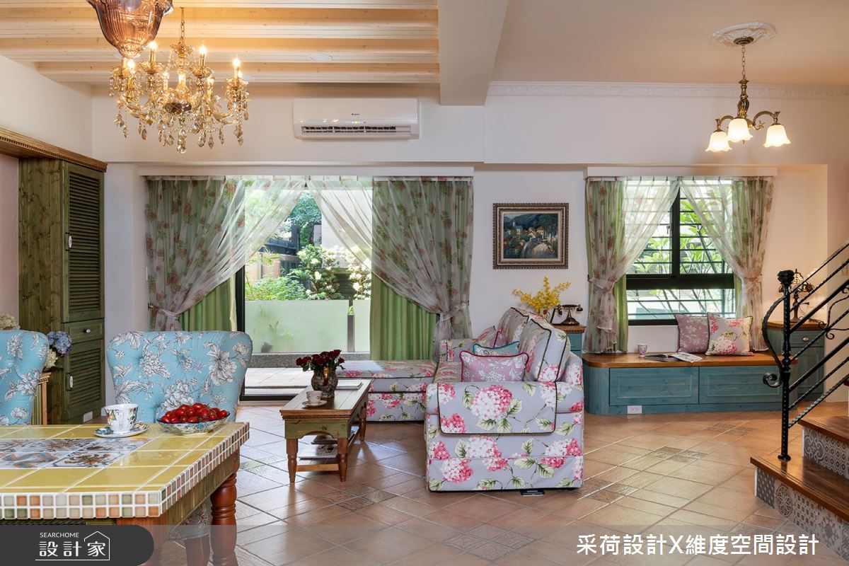 45坪老屋(16~30年)＿鄉村風客廳餐廳臥榻案例圖片＿采荷設計X維度空間設計＿采荷X維度_19之9