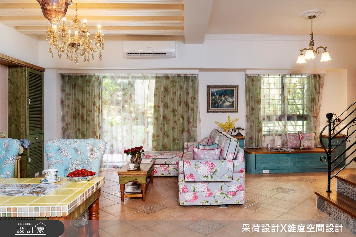 45坪老屋(16~30年)＿鄉村風客廳餐廳臥榻案例圖片＿采荷設計X維度空間設計＿采荷X維度_19之10