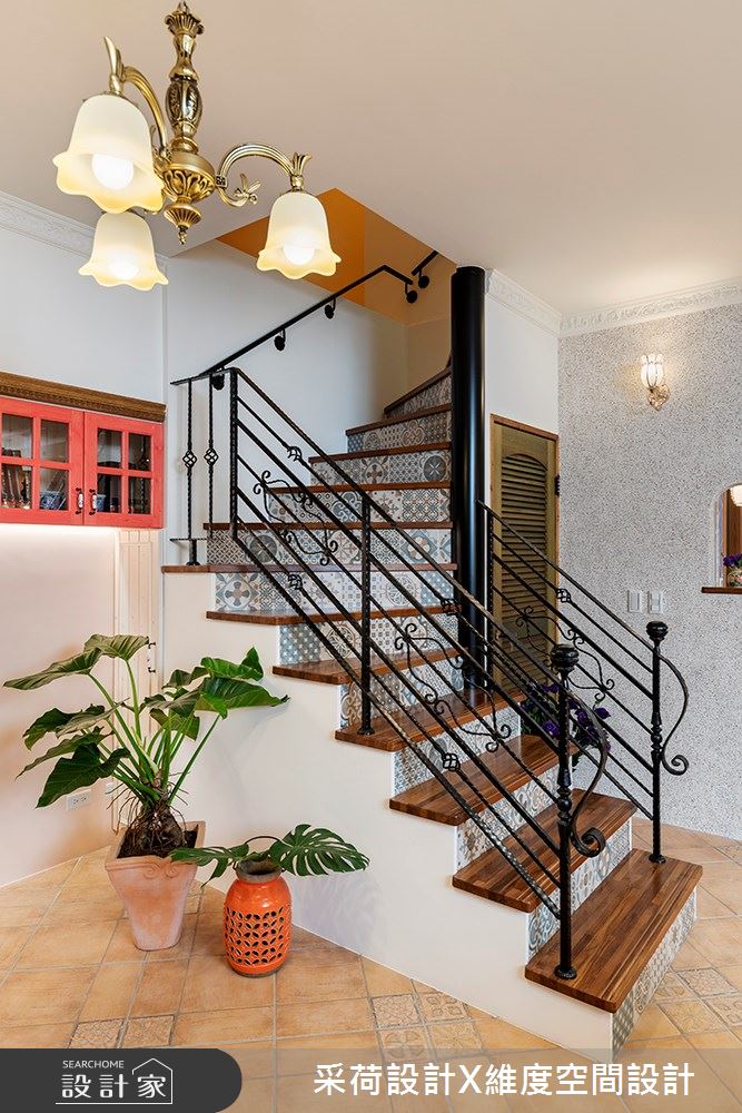 45坪老屋(16~30年)＿鄉村風樓梯案例圖片＿采荷設計X維度空間設計＿采荷X維度_19之26