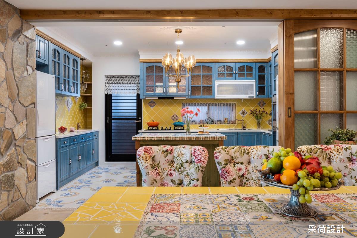 114坪中古屋(5~15年)＿鄉村風餐廳廚房吧檯中島案例圖片＿采荷設計X維度空間設計＿采荷X維度_20之17