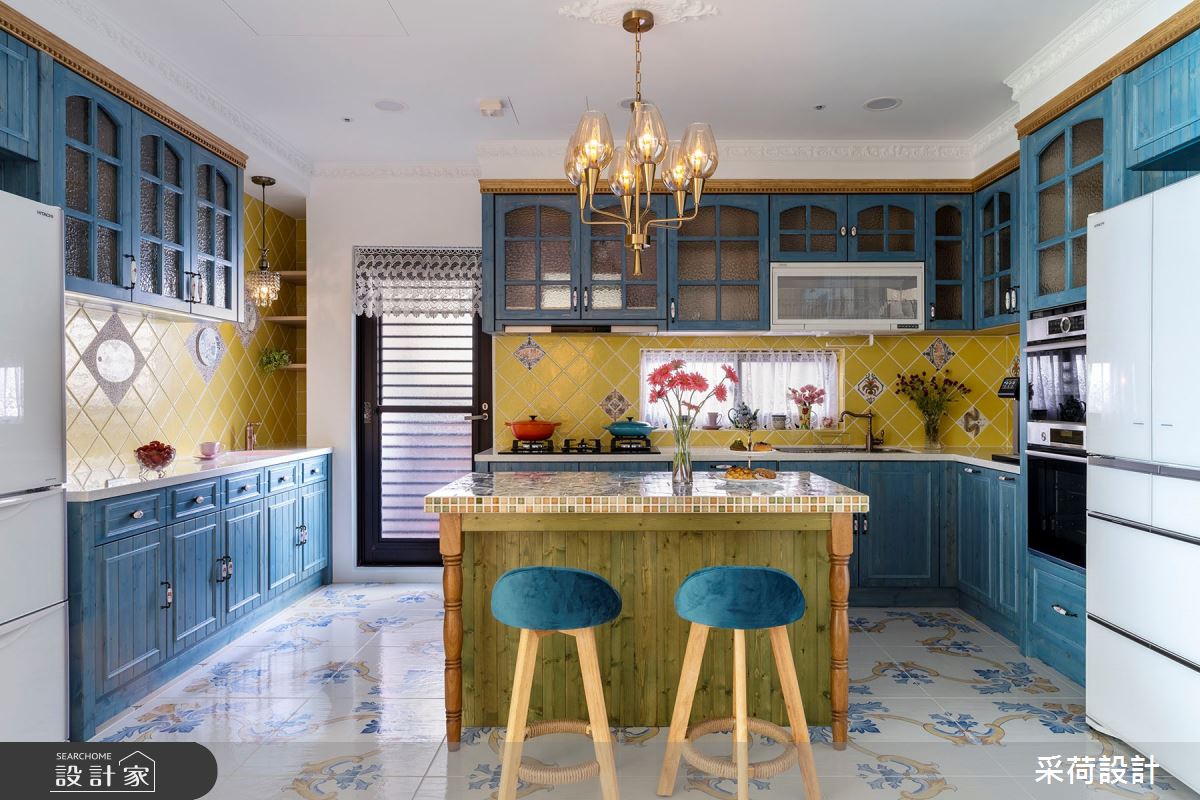 114坪中古屋(5~15年)＿鄉村風廚房吧檯中島案例圖片＿采荷設計X維度空間設計＿采荷X維度_20之18
