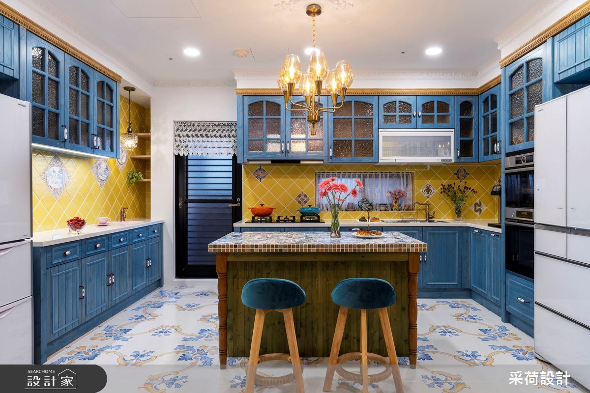 114坪中古屋(5~15年)＿鄉村風廚房吧檯中島案例圖片＿采荷設計X維度空間設計＿采荷X維度_20之19