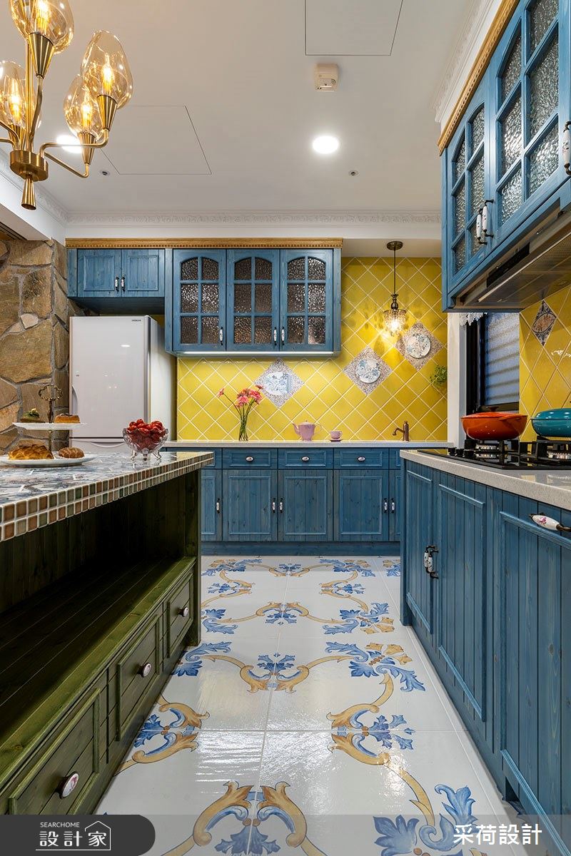 114坪中古屋(5~15年)＿鄉村風廚房吧檯中島案例圖片＿采荷設計X維度空間設計＿采荷X維度_20之21