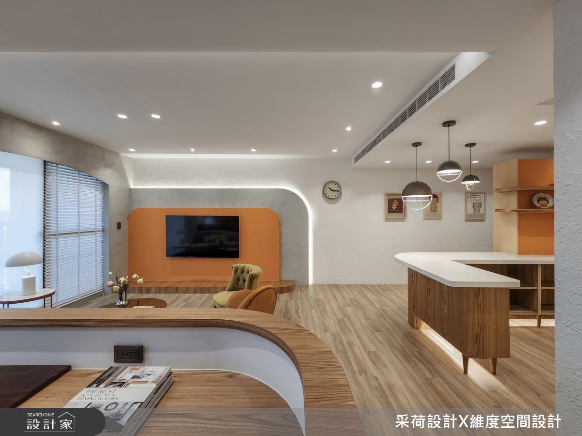 28坪新成屋(5年以下)＿混搭風客廳餐廳吧檯書房案例圖片＿采荷設計X維度空間設計＿采荷X維度_36之15