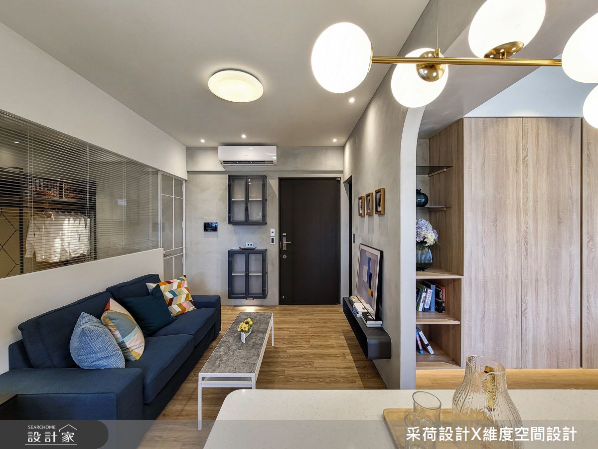 10坪新成屋(5年以下)＿混搭風玄關客廳吧檯中島案例圖片＿采荷設計X維度空間設計＿采荷X維度_34之5