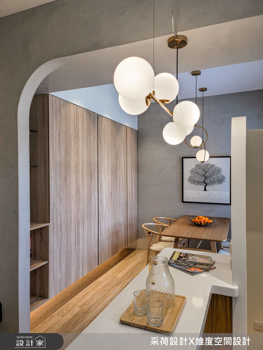 10坪新成屋(5年以下)＿混搭風餐廳吧檯中島案例圖片＿采荷設計X維度空間設計＿采荷X維度_34之17