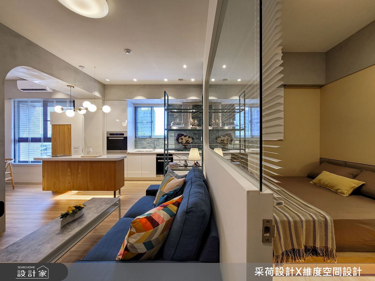 10坪新成屋(5年以下)＿混搭風客廳廚房吧檯臥室中島案例圖片＿采荷設計X維度空間設計＿采荷X維度_34之24