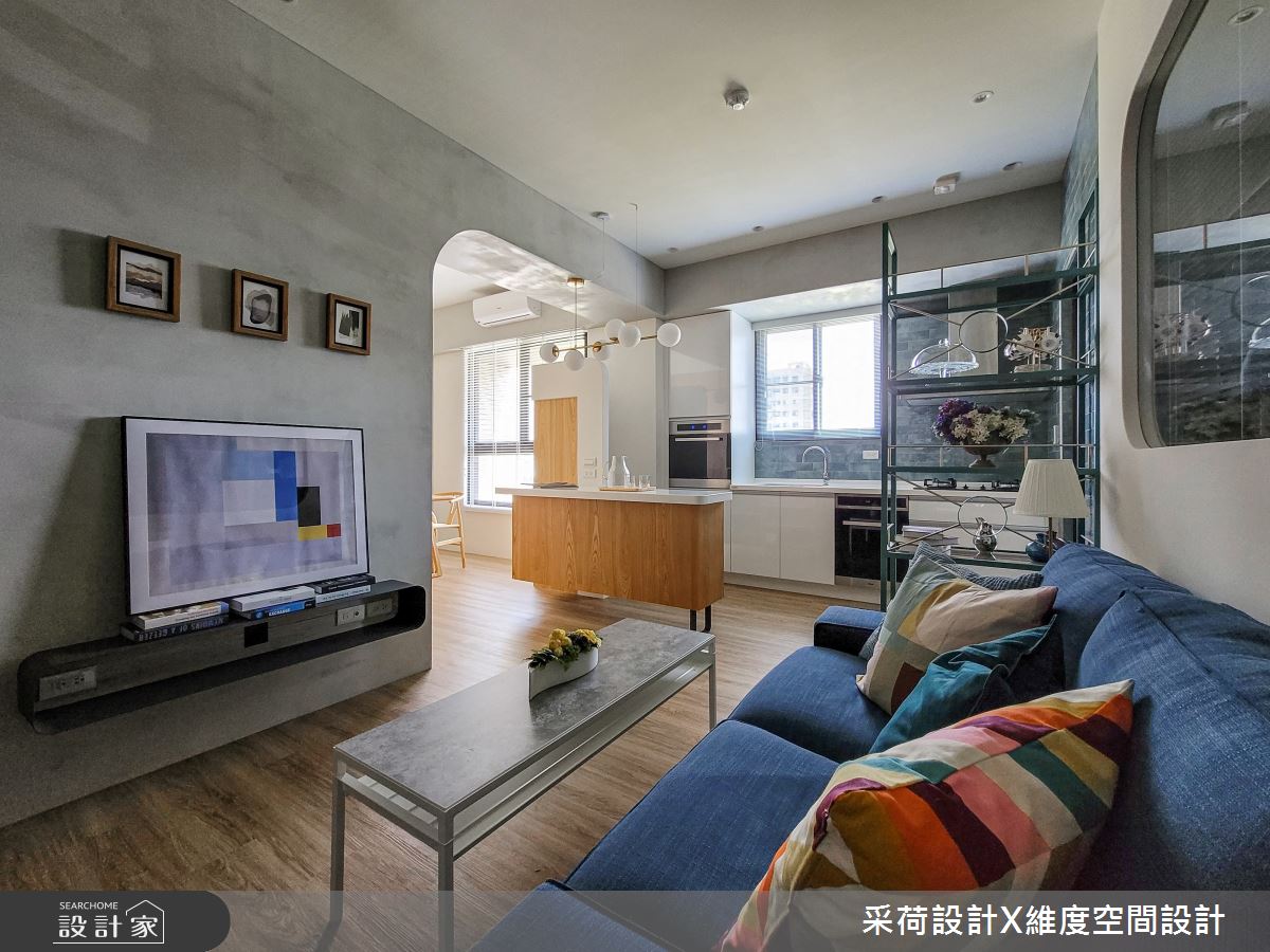 10坪新成屋(5年以下)＿混搭風客廳廚房吧檯中島案例圖片＿采荷設計X維度空間設計＿采荷X維度_34之3